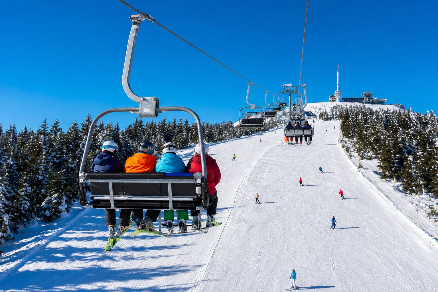 Sessel der Vierersesselbahn am Fichtelberg